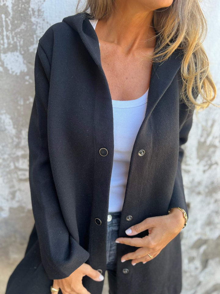 QUINTY™ | CASUAL JACKET WITH SINGLE BUTTONS AND ENCLOSING HOOD