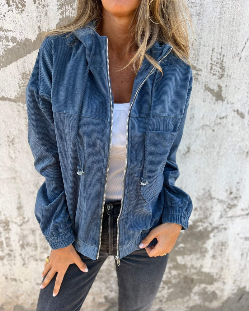TAYLOR™ | CORDUROY HOODIE JACKET WITH ZIPPER