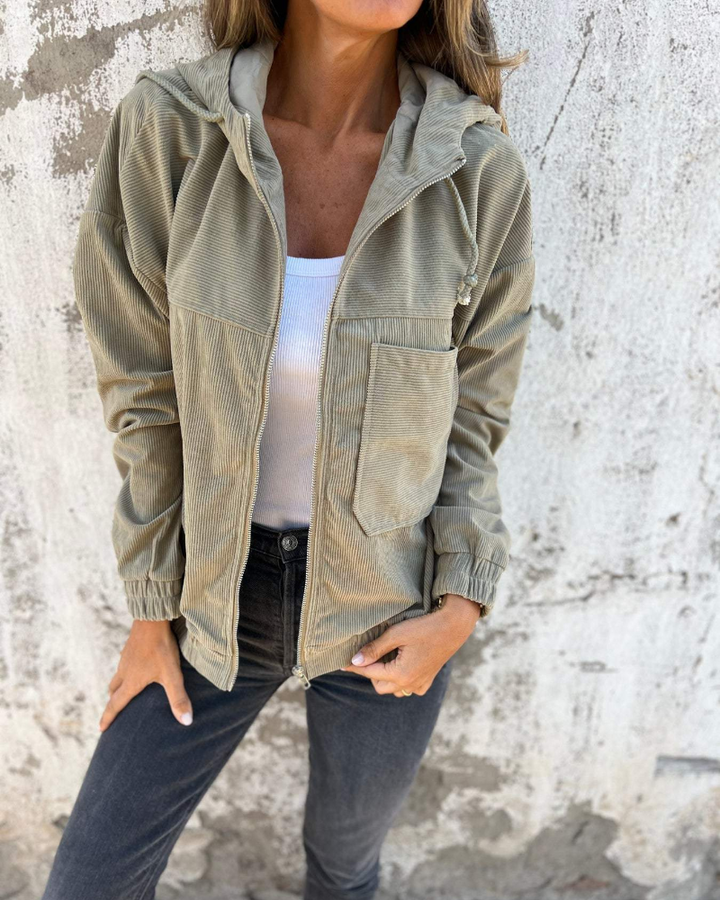 TAYLOR™ | CORDUROY HOODIE JACKET WITH ZIPPER