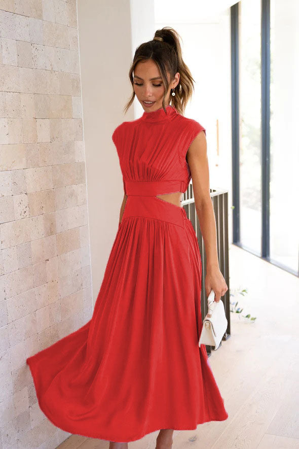 Jolie - Women's Sleeveless Cutout Midi Dress