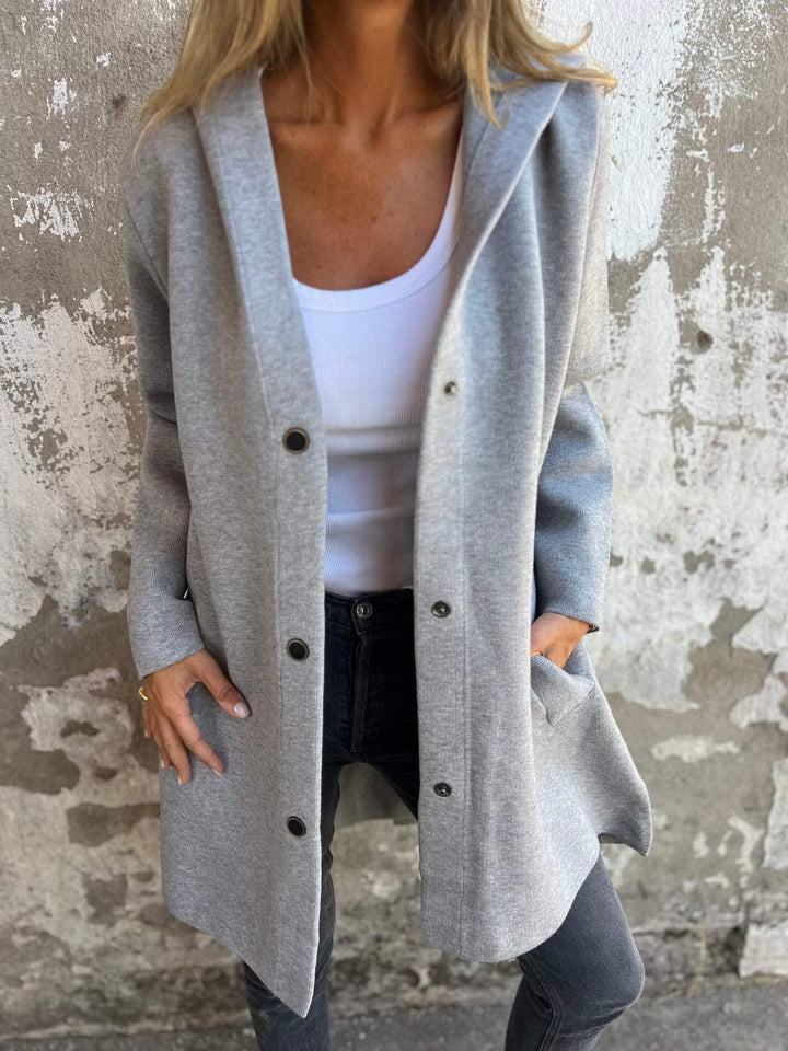 QUINTY™ | CASUAL JACKET WITH SINGLE BUTTONS AND ENCLOSING HOOD