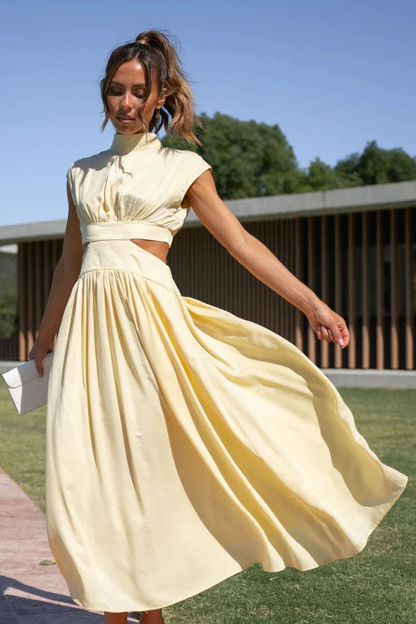 Jolie - Women's Sleeveless Cutout Midi Dress
