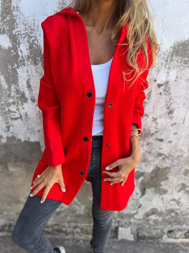 QUINTY™ | CASUAL JACKET WITH SINGLE BUTTONS AND ENCLOSING HOOD