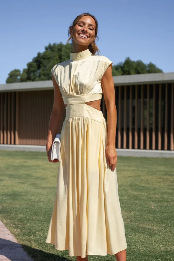 Jolie - Women's Sleeveless Cutout Midi Dress