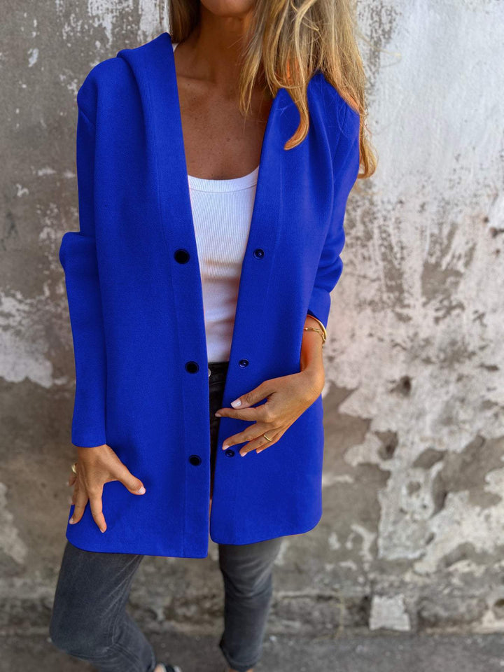 QUINTY™ | CASUAL JACKET WITH SINGLE BUTTONS AND ENCLOSING HOOD