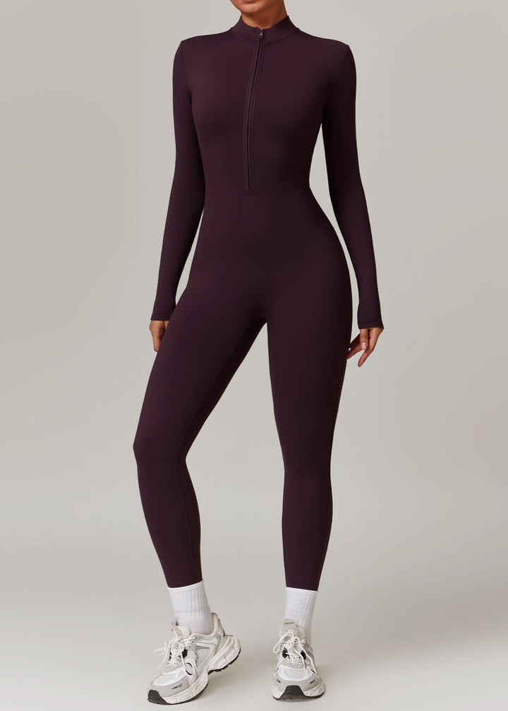 Sophia - Women's Zip-Up Yoga Jumpsuit