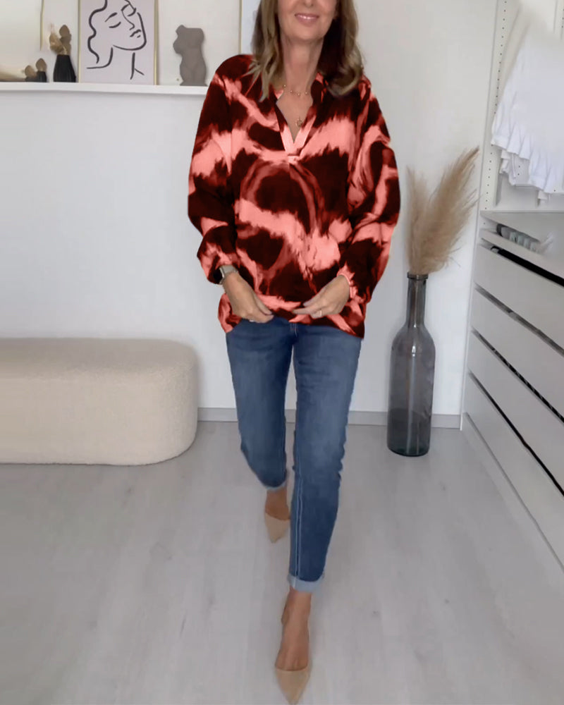 Sloane - Women's V-Neck Printed Top