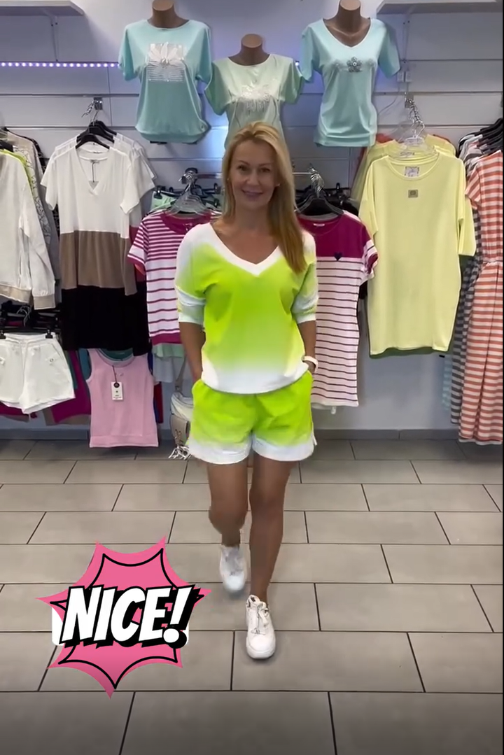 FRANCINA™ | GRADIENT V-NECK LONG SLEEVE SPORTS SET