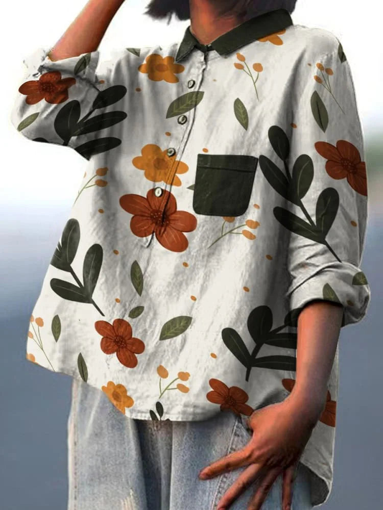 Layla - Nature-Inspired Plant Art Shirt