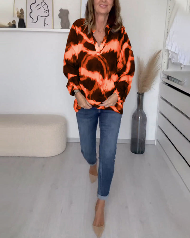 Sloane - Women's V-Neck Printed Top