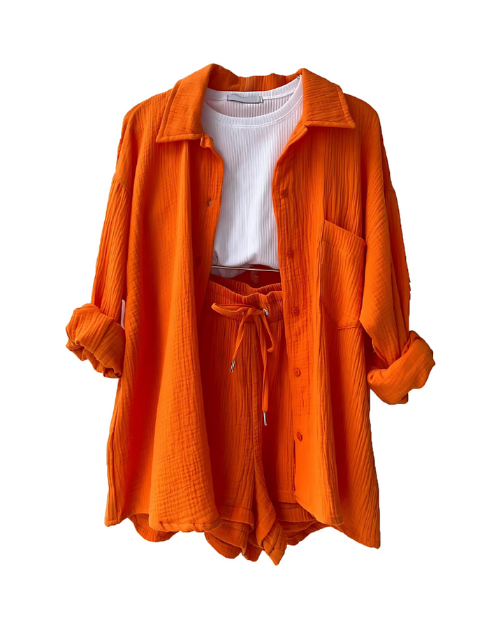 LÉA™ | COTTON BUTTON-UP SHORTS SET