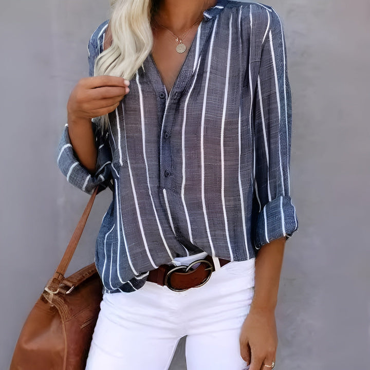 AMARA - STRIPED BUTTON-UP SHIRT