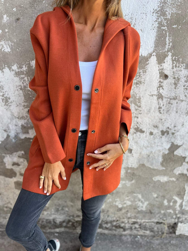 QUINTY™ | CASUAL JACKET WITH SINGLE BUTTONS AND ENCLOSING HOOD