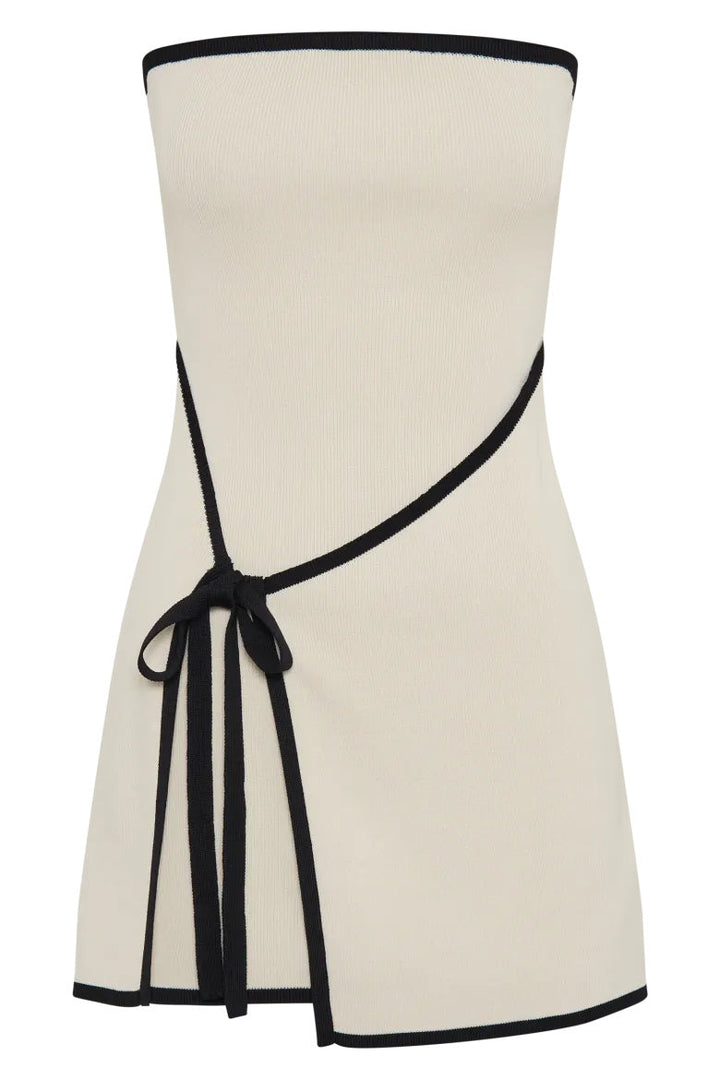 Monroe - Chic Strapless Asymmetrical Knit Mini Dress