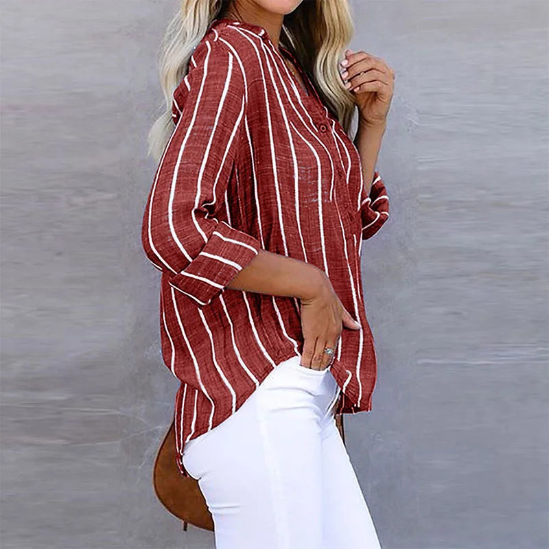 AMARA - STRIPED BUTTON-UP SHIRT