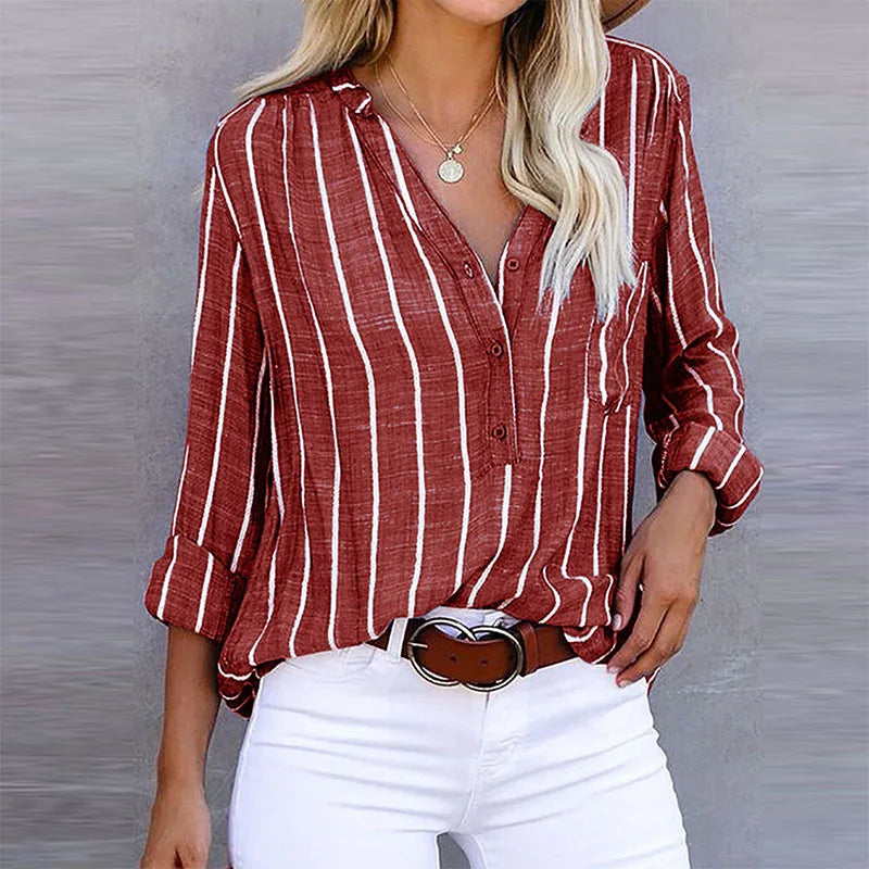 AMARA - STRIPED BUTTON-UP SHIRT