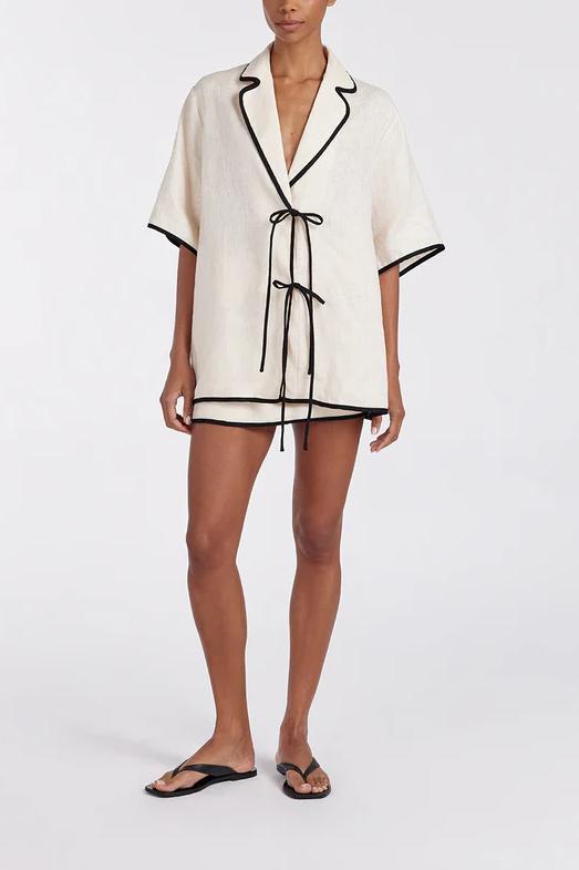 Lumi - Casual Loose Half Sleeve Shirt & Skirt Set