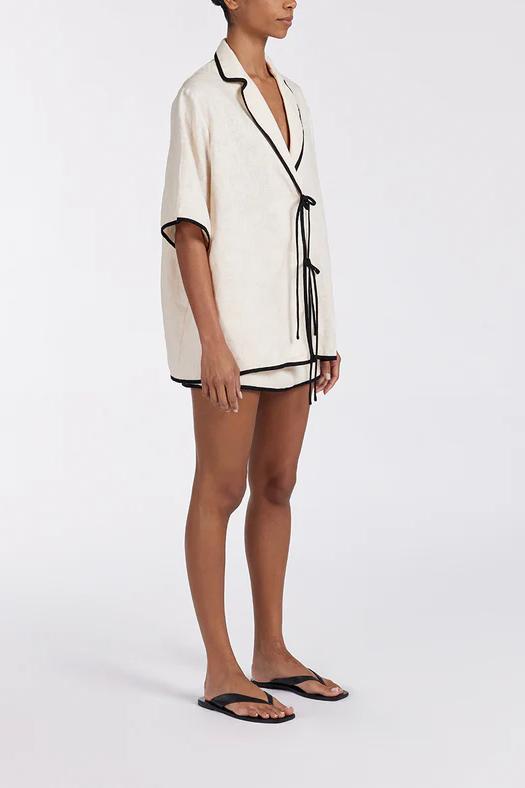 Lumi - Casual Loose Half Sleeve Shirt & Skirt Set