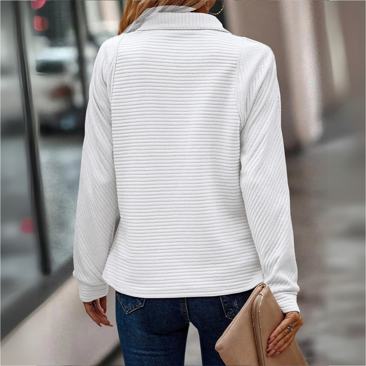SUZAN - HALF-ZIP DETAILED PULLOVER