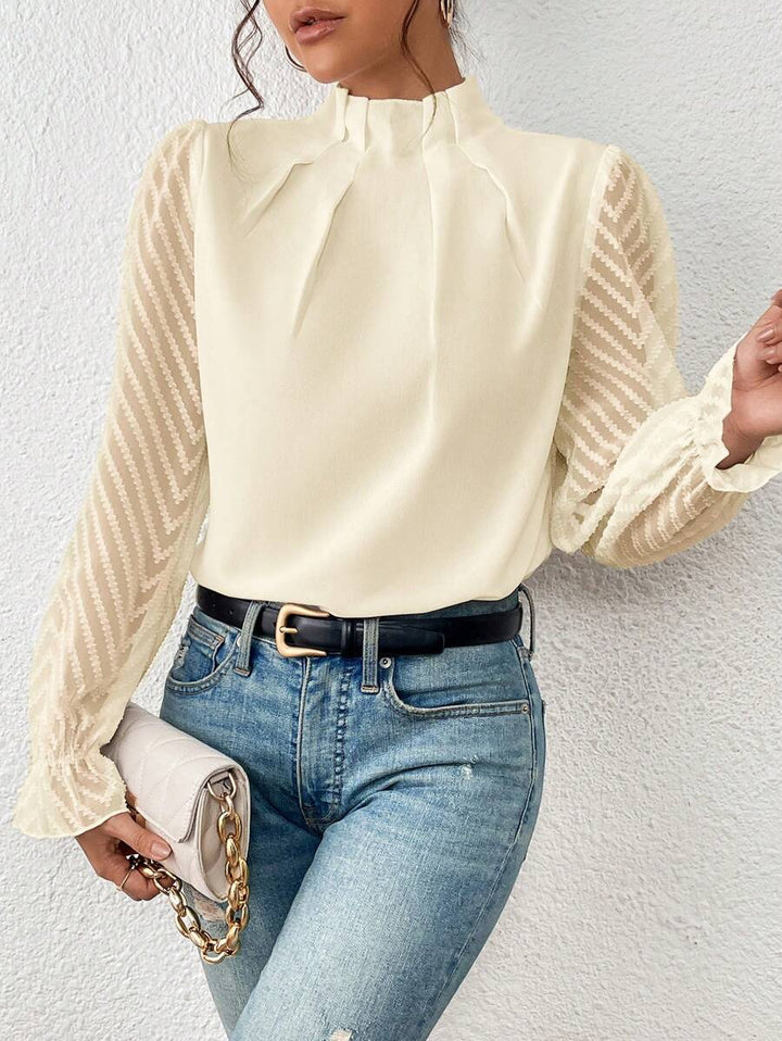 FLORENCE | ELEGANT BLOUSE WITH TRANSPARENT SLEEVES FOR WOMEN