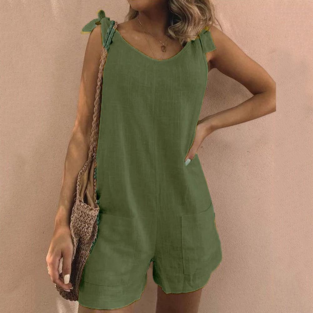 HAILEY™ | BOW STRAP POCKET PLAYSUIT