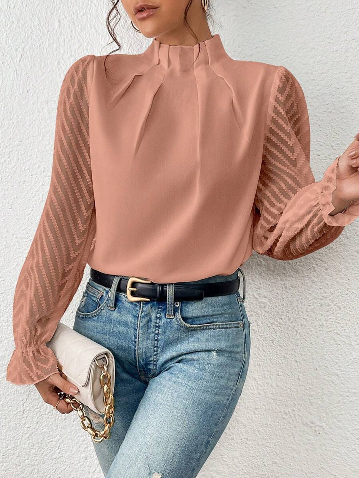 FLORENCE | ELEGANT BLOUSE WITH TRANSPARENT SLEEVES FOR WOMEN