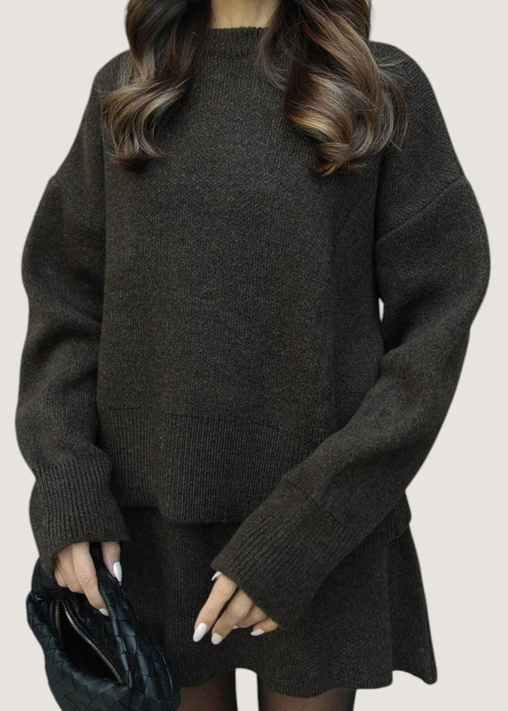 Courtney - Stylish Knit Pullover & Mini Skirt Set