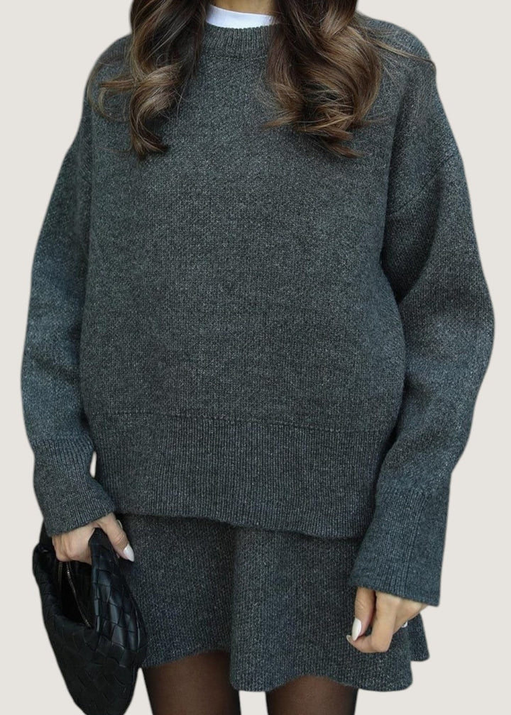 Courtney - Stylish Knit Pullover & Mini Skirt Set
