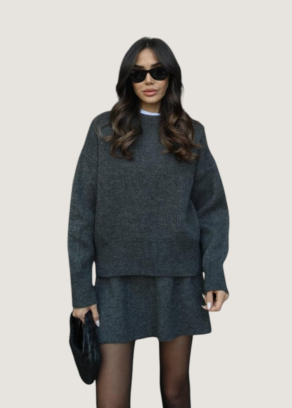 Courtney - Stylish Knit Pullover & Mini Skirt Set