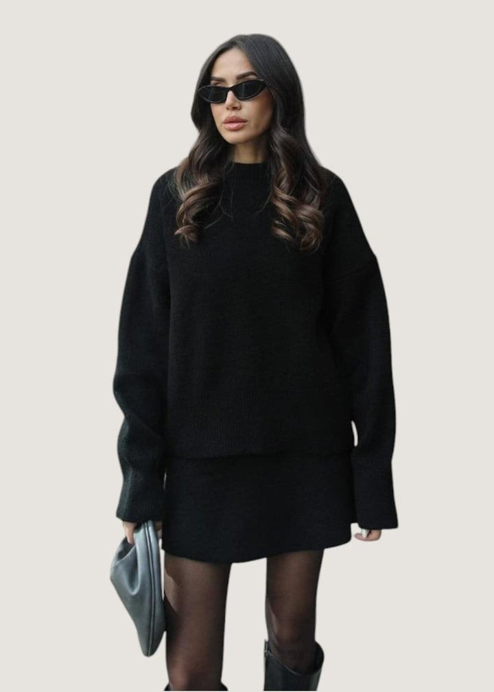 Courtney - Stylish Knit Pullover & Mini Skirt Set