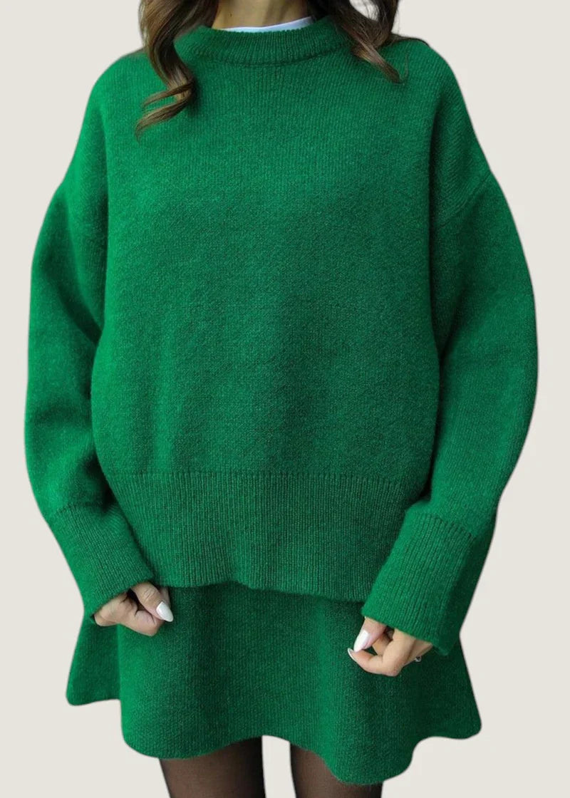Courtney - Stylish Knit Pullover & Mini Skirt Set