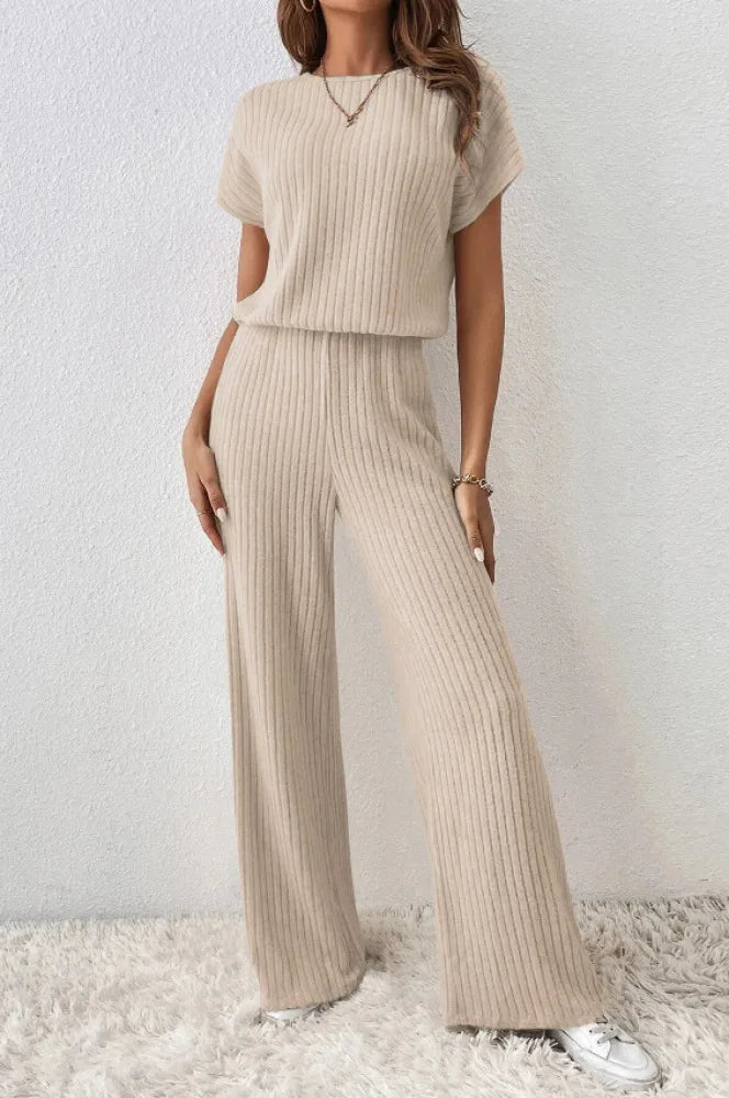 Kaela - Casual Knit Top Pants Set