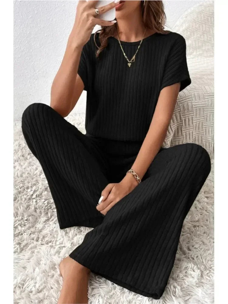 Kaela - Casual Knit Top Pants Set