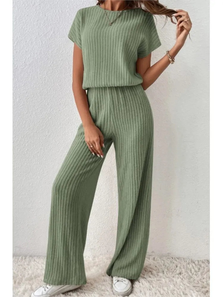 Kaela - Casual Knit Top Pants Set