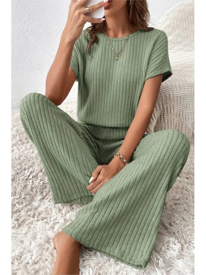 Kaela - Casual Knit Top Pants Set