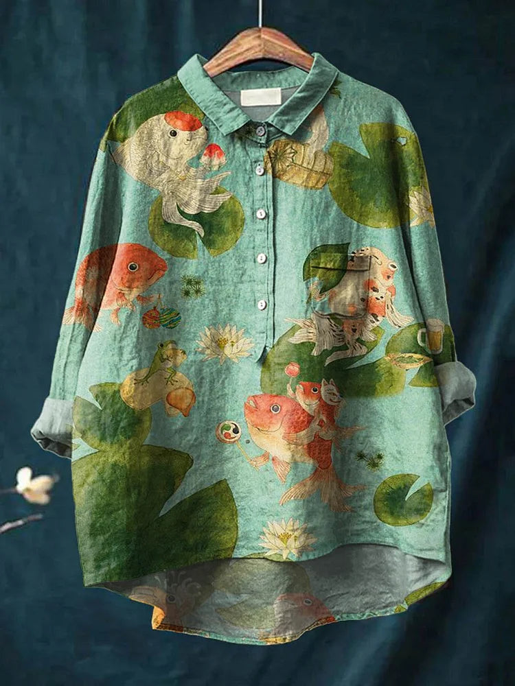 Hazel - Ocean-Inspired Artistic Fish Shirt