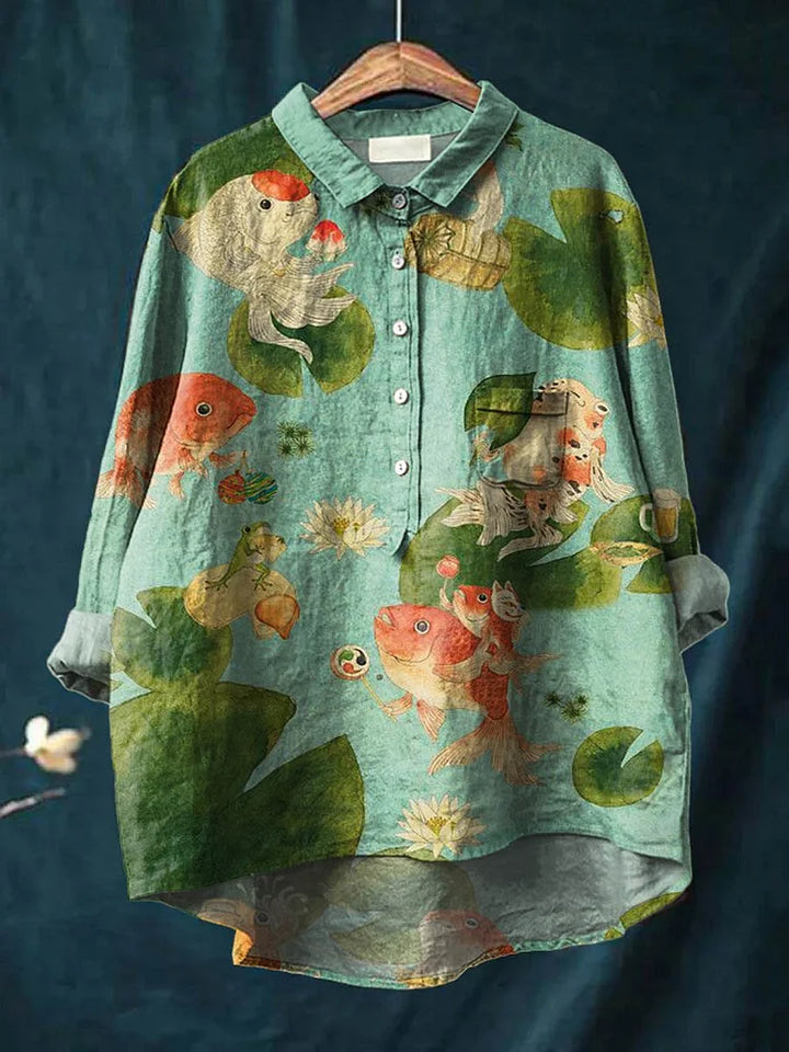 Hazel - Ocean-Inspired Artistic Fish Shirt