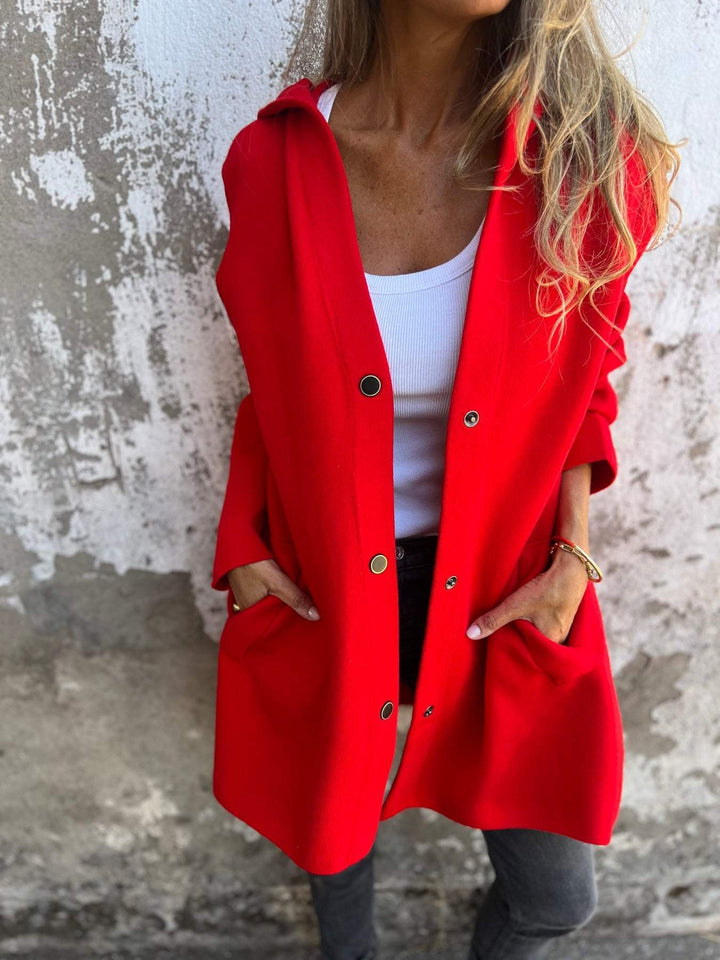 QUINTY™ | CASUAL JACKET WITH SINGLE BUTTONS AND ENCLOSING HOOD