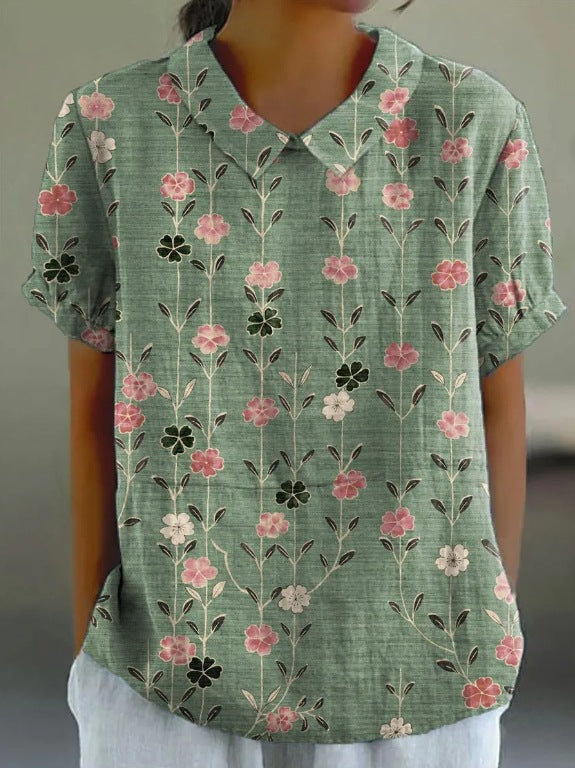 NOEMIE | FLORAL AUTUMNAL HEMP BLOUSE